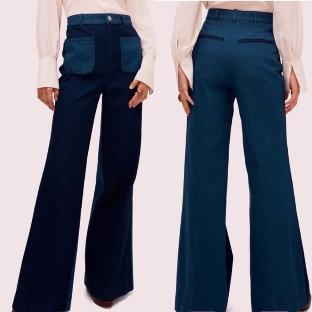 Kate Spade Color Block Flare Jeans